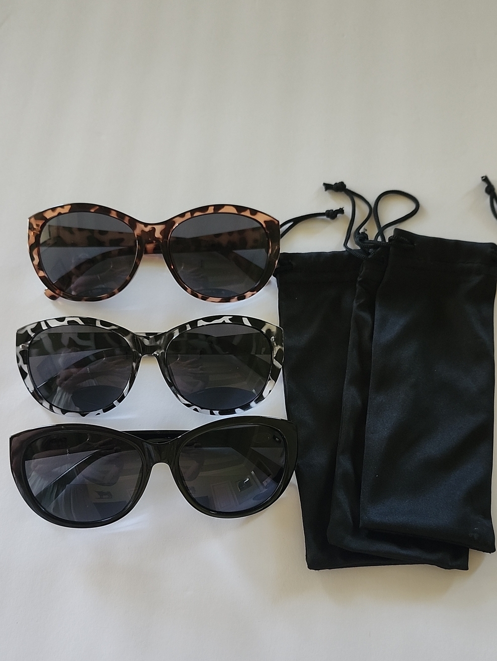 Boncamor Women's Readers Sunglasses 3 Pair W/glass Protection Bags